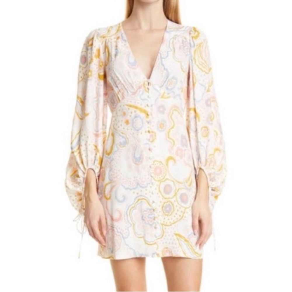 TED BAKER NWT Thelia Paisley Print Exaggerated Sleeve Mini Dress